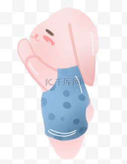 粉色卡通兔子图片_可爱的粉色小兔子免扣图