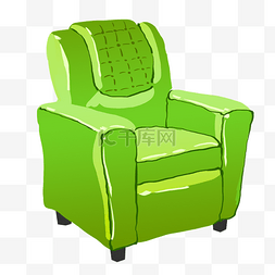 绿色的沙发手绘插画