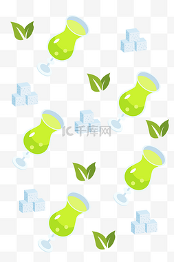 柠檬茶插画图片_手绘柠檬茶饮底纹