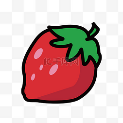 红色水果蔬菜图片_一个卡通草莓