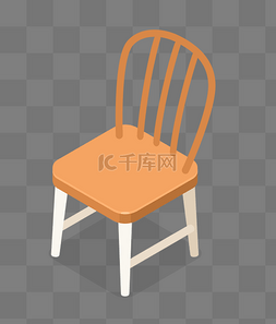 椅子木图片_卡通实木靠背椅插画