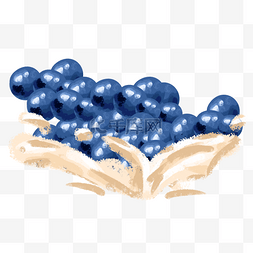 一盘新鲜采摘的蓝莓很多