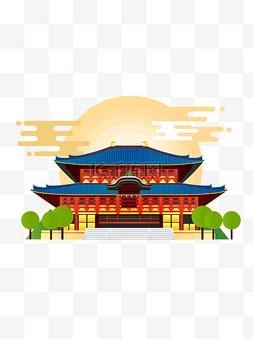 日本传统建筑图片_日本奈良东大寺矢量元素