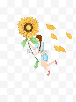 女孩与植物图片_向日葵与女孩