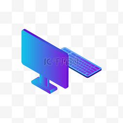 电视设计图片_矢量紫色渐变电脑
