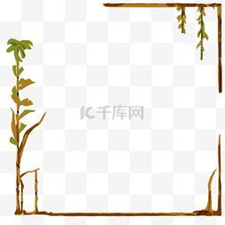 枯黄的水竹图片_竹叶植物边框