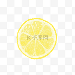 清爽卡通图片_黄色柠檬片手绘设计图