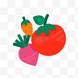 蔬菜蔬果番茄萝卜素材