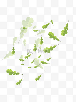 花瓣树叶的漂浮图片_手绘植物树叶漂浮的叶子