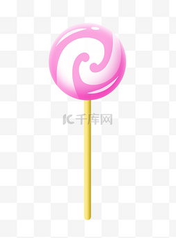 小女孩风车图片_手绘粉色螺旋棒棒糖