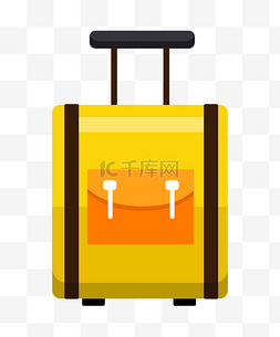黄色的行李箱图片_手绘拉杆行李箱插画
