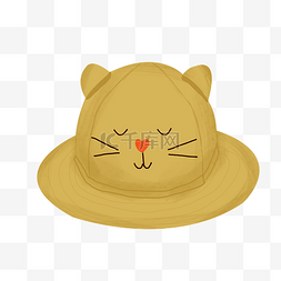 麦黄色图片_可爱猫咪帽子插画