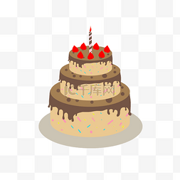 生日蛋糕蜡烛图图片_卡通棕色的生日蛋糕设计
