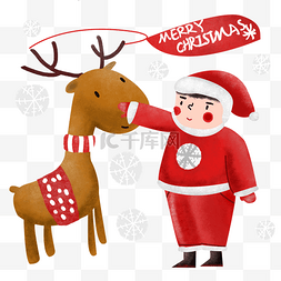 衣服的小装饰图片_圣诞节黄色的小鹿插画