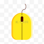 创意黄色扁平鼠标设计简历小图标