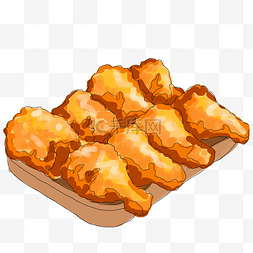 土豆鸡块套餐图片_插画手绘炸鸡块图
