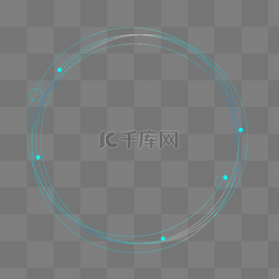 线条圆形边框素材图片_创意蓝色科技线条圆形边框插画