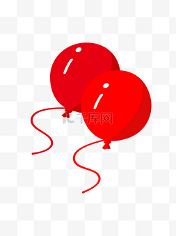大红椭圆图片_简约国庆红色椭圆卡通气球