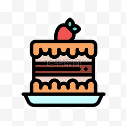 草莓蛋糕卡通免扣素材