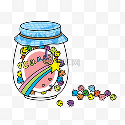 一罐星星糖装饰插画