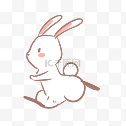 一只奔跑着的小兔子