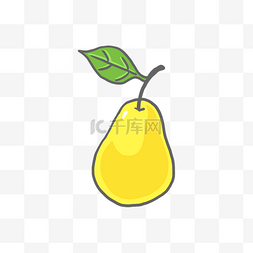 黄色水果手绘图片_卡通手绘梨PNG