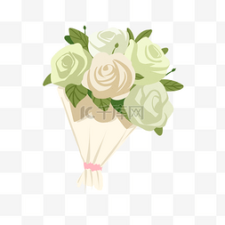 手绘白色玫瑰图片_手绘白色玫瑰花束