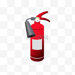 红色的消防灭火器插画