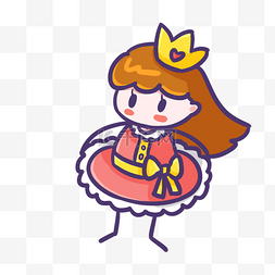 公主裙礼服图片_童话风可爱手绘Q版卡通公主王后