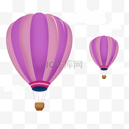 红色降落伞图片_立体创意降落伞紫色