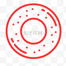 红色的甜甜圈免抠图