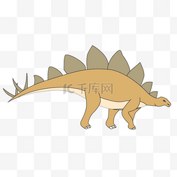 恐龙世界恐龙插画图片_咖色行走恐龙插画