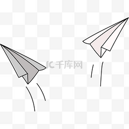 纸飞机图片_纸飞机青春飞翔简约手绘双色AI