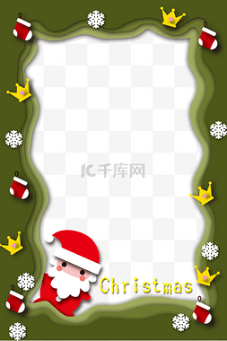 圣诞皇冠图片_圣诞节圣诞老人边框