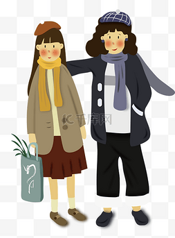 保暖围巾图片_冬季系列穿着保暖衣服女孩 