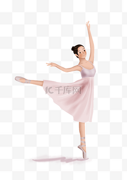 舞蹈班跳芭蕾舞的女生