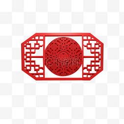 中国节日花纹图片_红色创意古典窗户元素