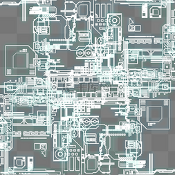 智能制造矢量图片_白色创意科技芯片元素