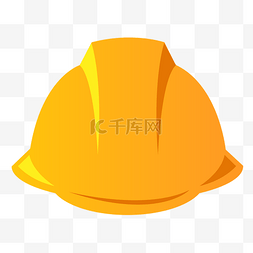 安全帽手绘图片_黄色安全帽手绘劳动工具标贴矢量