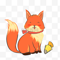 手绘动物狐狸插画