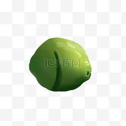 水果柠檬图图片_卡通绿色柠檬免抠图