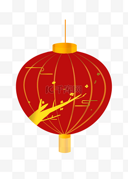 黄色灯笼花纹图片_新年红色灯笼