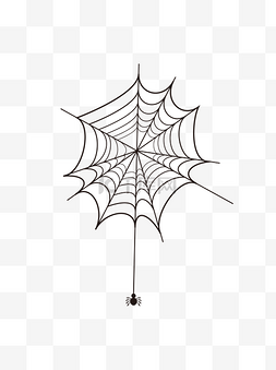 树上的蜘蛛网图片_万圣节简约几何元素蜘蛛蜘蛛网