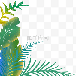 水墨画图片_简易手绘热带雨林插图边框