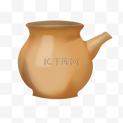 茶具套装主图图片_黄色茶盅茶壶插画