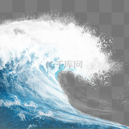 水的效果效果图片_海面蓝色海浪白色浪花元素