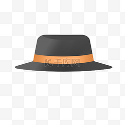 黑色绅士帽图片_矢量卡通黑色绅士帽