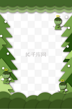 圣诞节绿色的边框插画