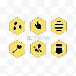 蜂蜜品种图片_黄色简约蜂窝网格矢量图
