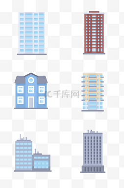 楼房分布图图片_高楼大厦建筑物图标插画